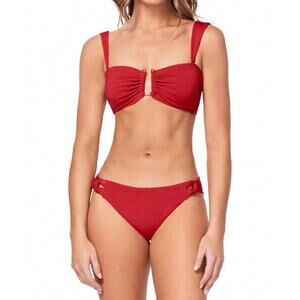 NEW OLA AZUL alana flare bikini bottom in red